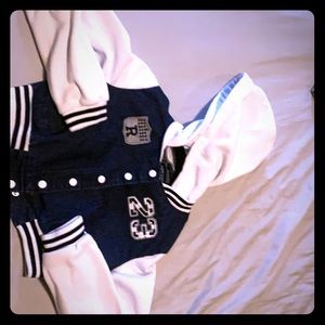 Cropped button up hoodie